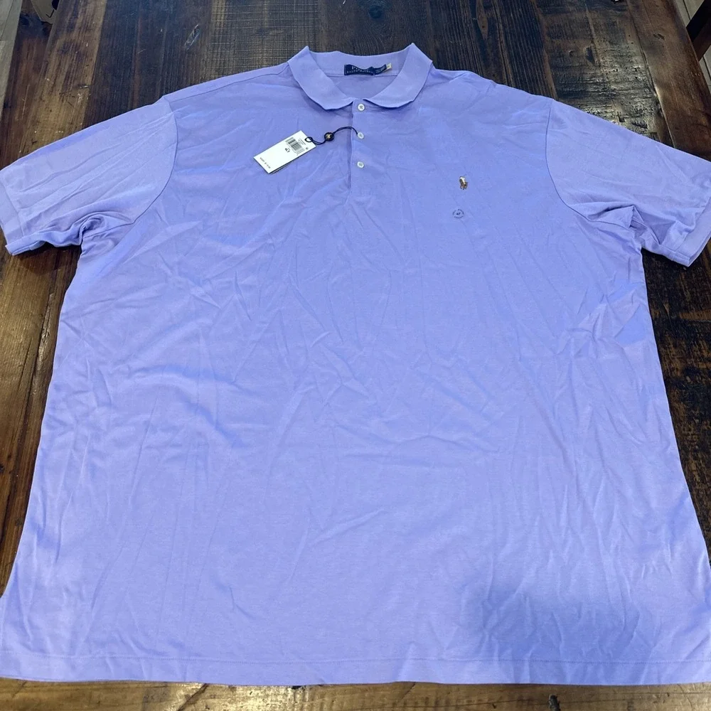 NWT Polo Ralph Lauren Pony SS Men 4XLT Polo Shirt Classics Purple MSRP‎ $110